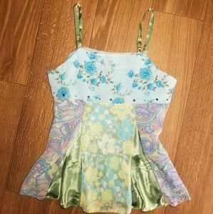 Y2k patchwork fairy tank top